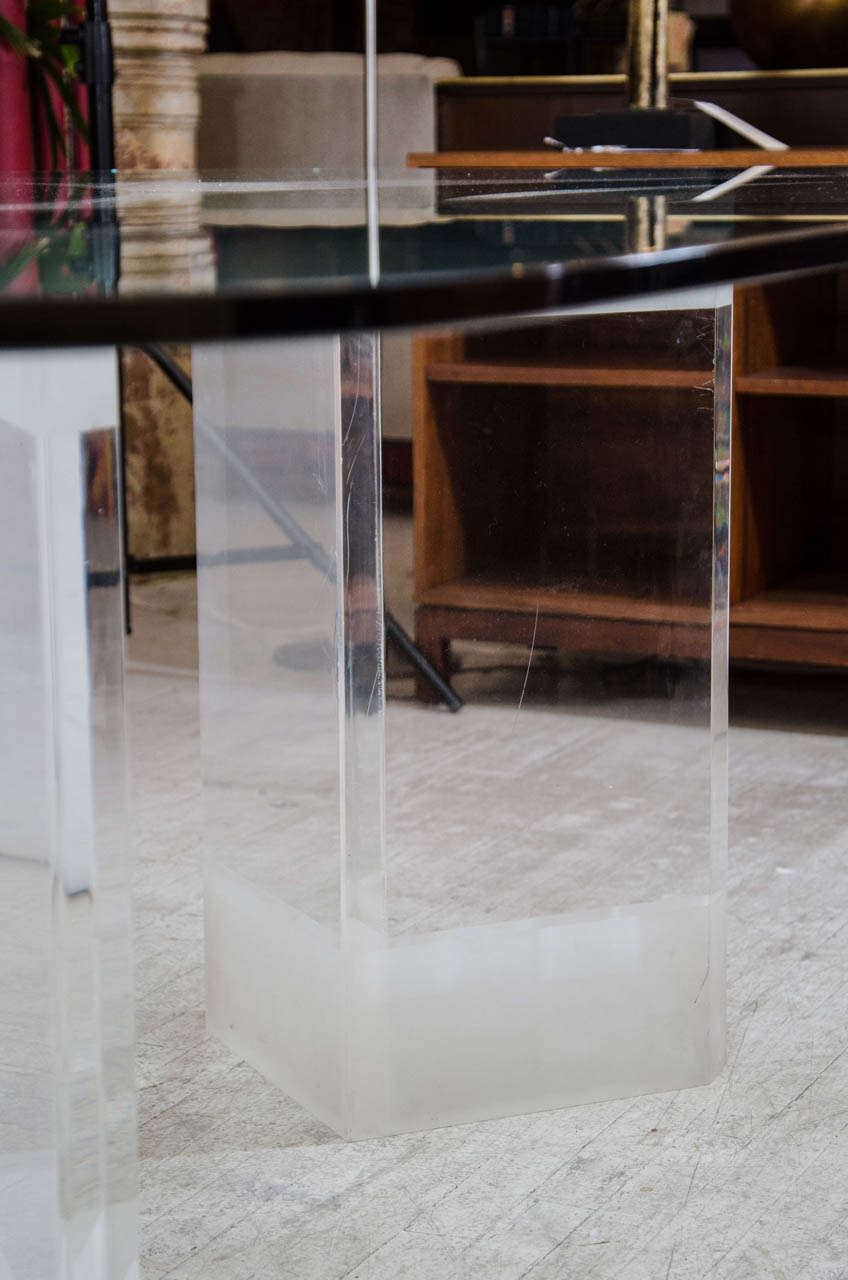 20th Century Beautiful Dining Table with Lucite Base