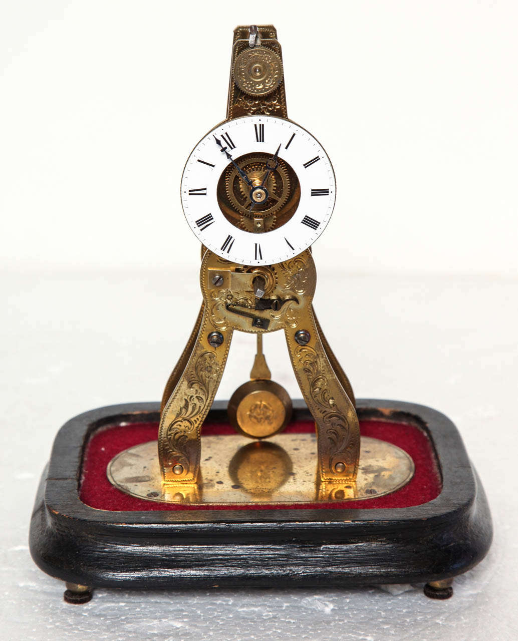 Glass 19th Century French Skeleton Clock