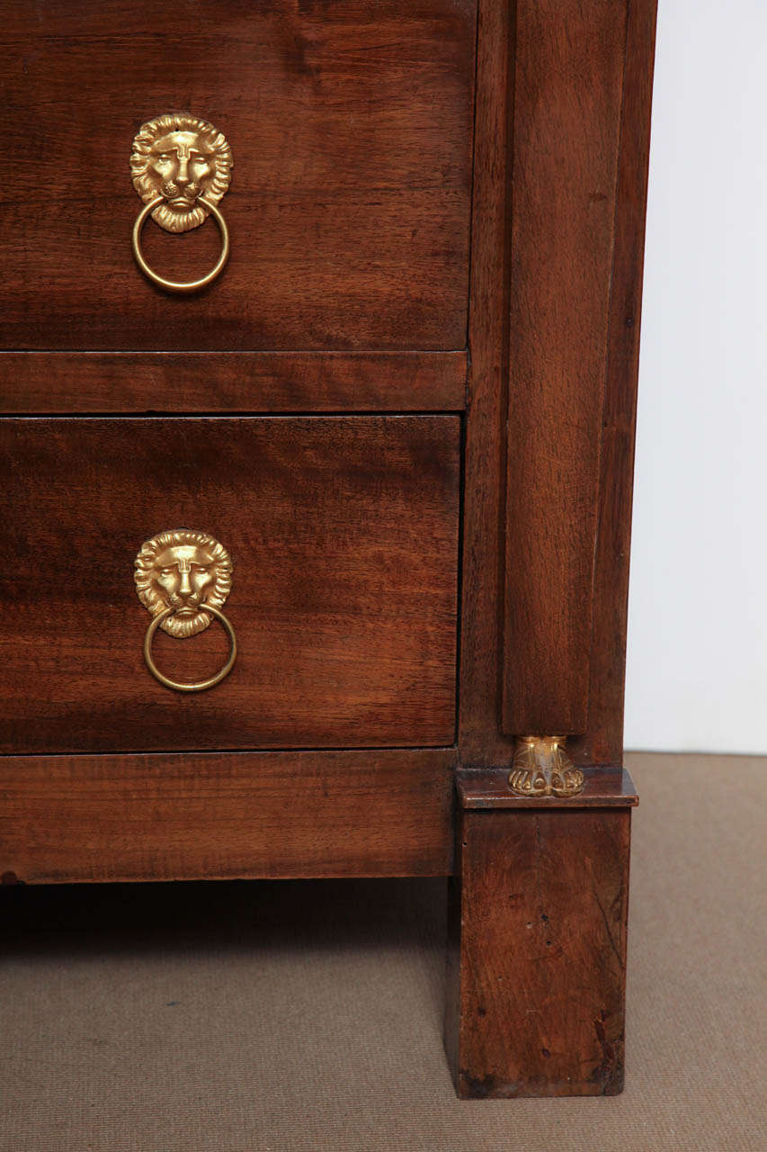 Early 19th Century Mahogany and Gilt Bronze Mounted Danish Empire Chest For Sale 1