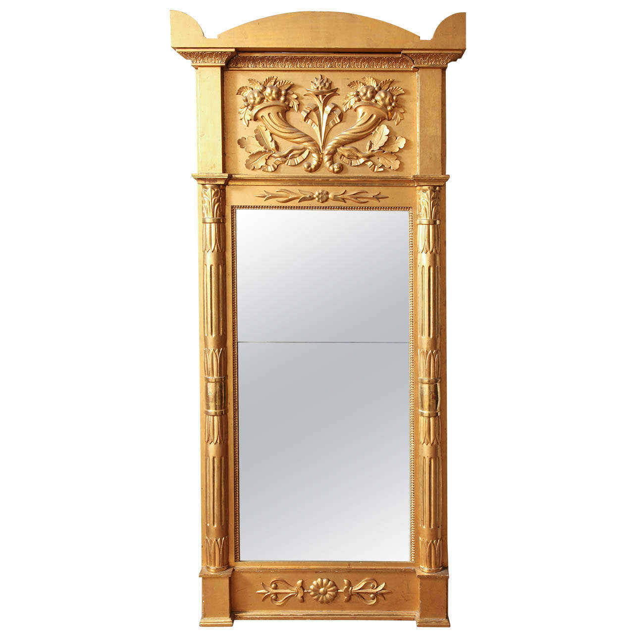 19th Century Swedish Gilded Pier Mirror For Sale