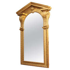 Antique 19th Century Irish Gilded Neo-Classical Mirror in the Booker Style
