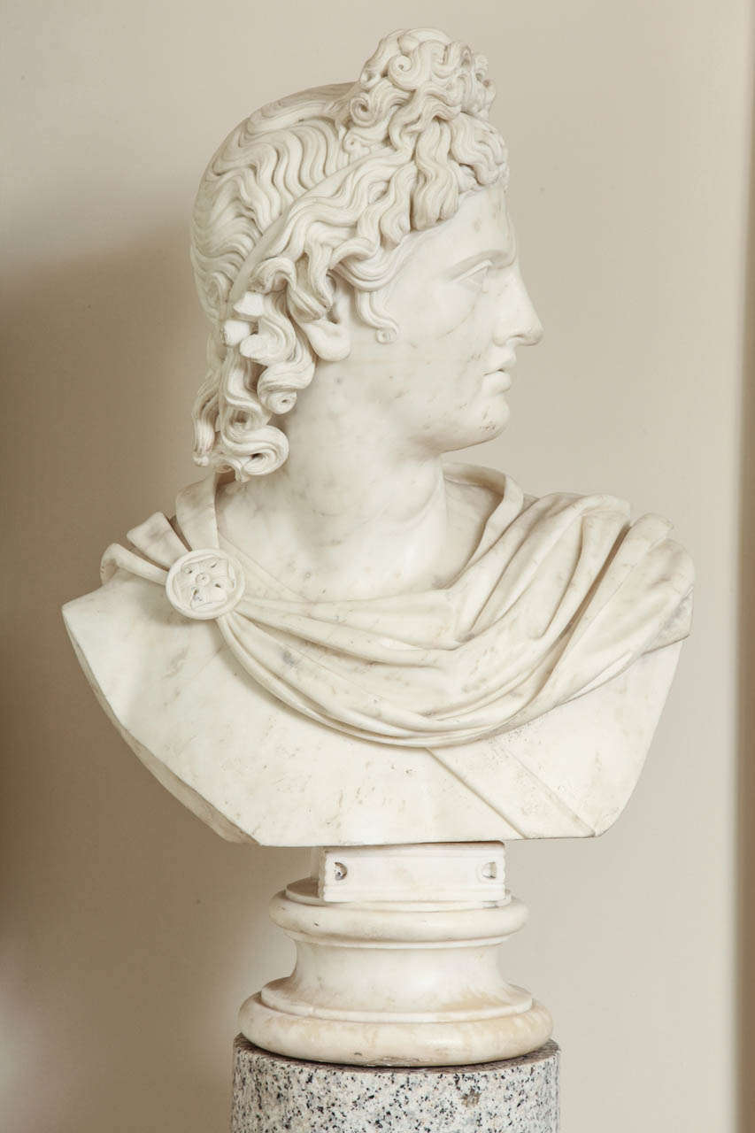 Grand Tour 19th Century Heroic Bust of Apollo