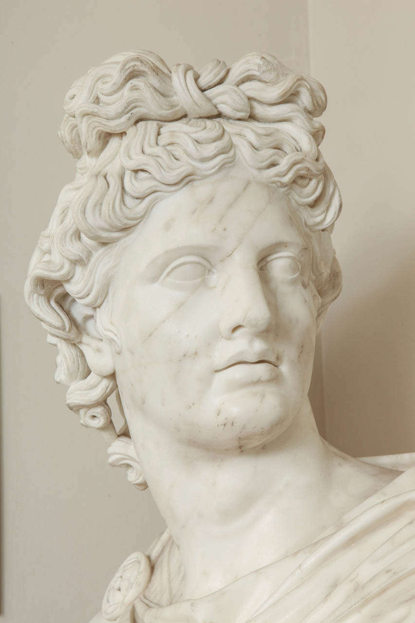 Marble 19th Century Heroic Bust of Apollo