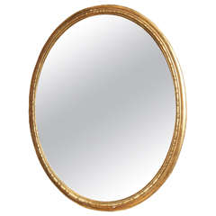 19th Century Irish Gilded Oval Mirror