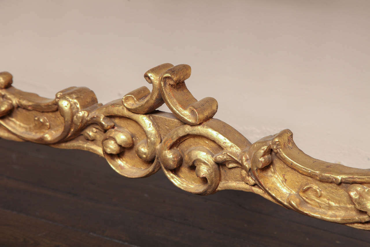 Giltwood 18th Century Irish Console with Later Scagliola Top For Sale