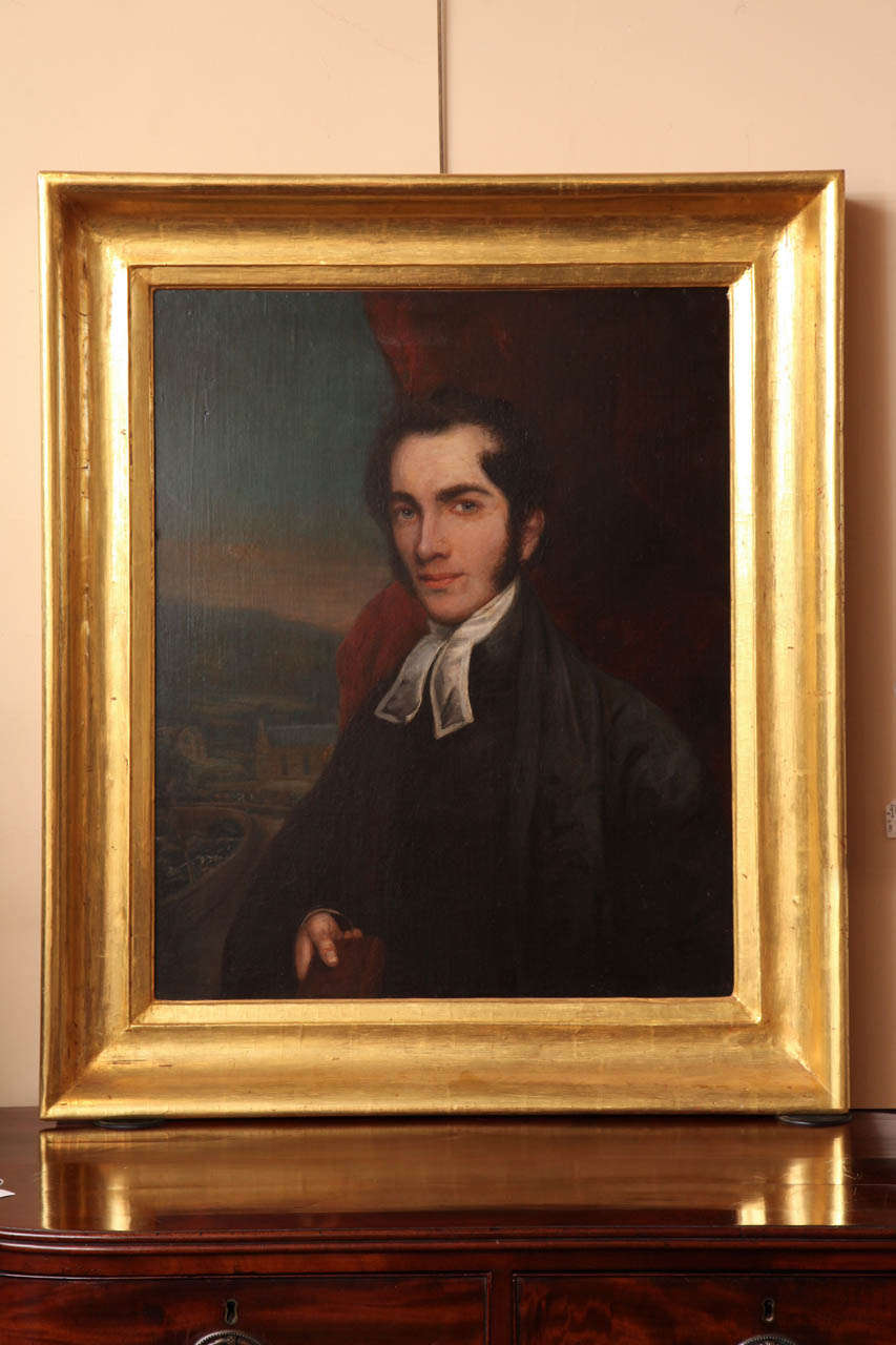 19th Century Irish Portrait, Oil on Canvas in a Gilded Frame