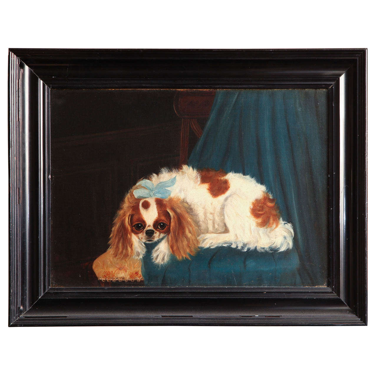 19th Century English Oil of a King Charles For Sale