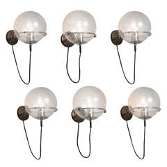 Set of Six 'Globe' Wall Lights