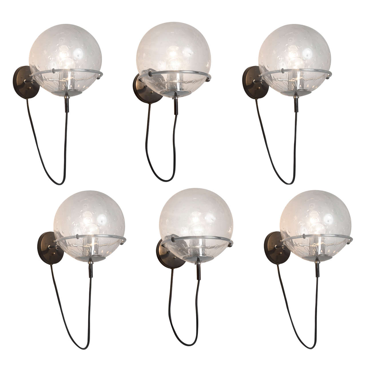 Set of Six 'Globe' Wall Lights For Sale at 1stDibs