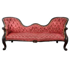 Antique 19th Century English Mahogany Loveseat or Double-Ended Victorian Settee