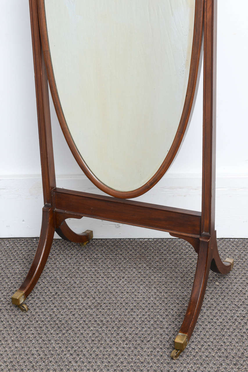 20th Century English Cheval Mirror
