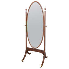 Antique English Cheval Mirror