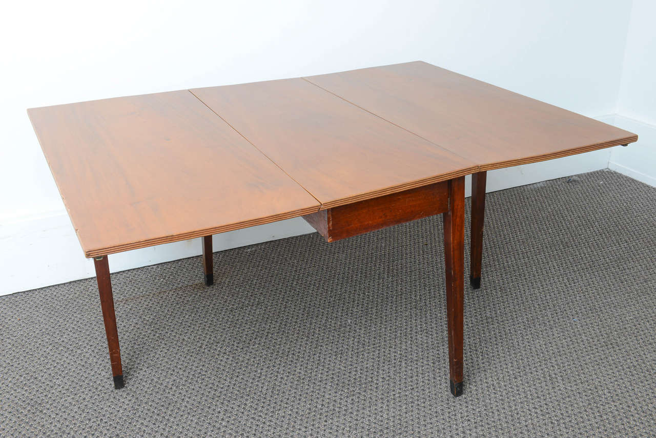 Superb 19th c. Mahogany Dining Table with Two Console Tables to Each End 1