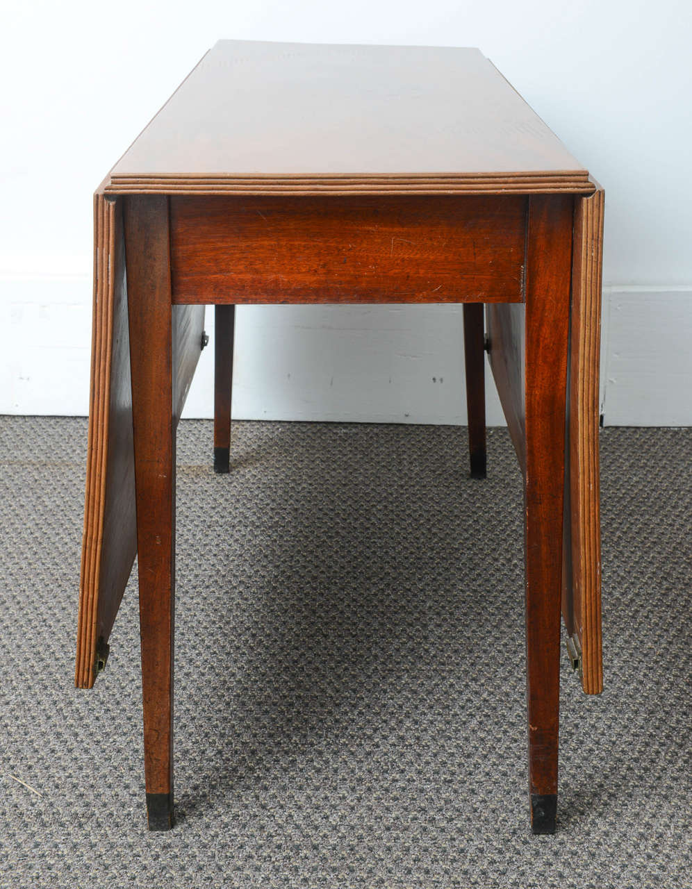 Superb 19th c. Mahogany Dining Table with Two Console Tables to Each End 3