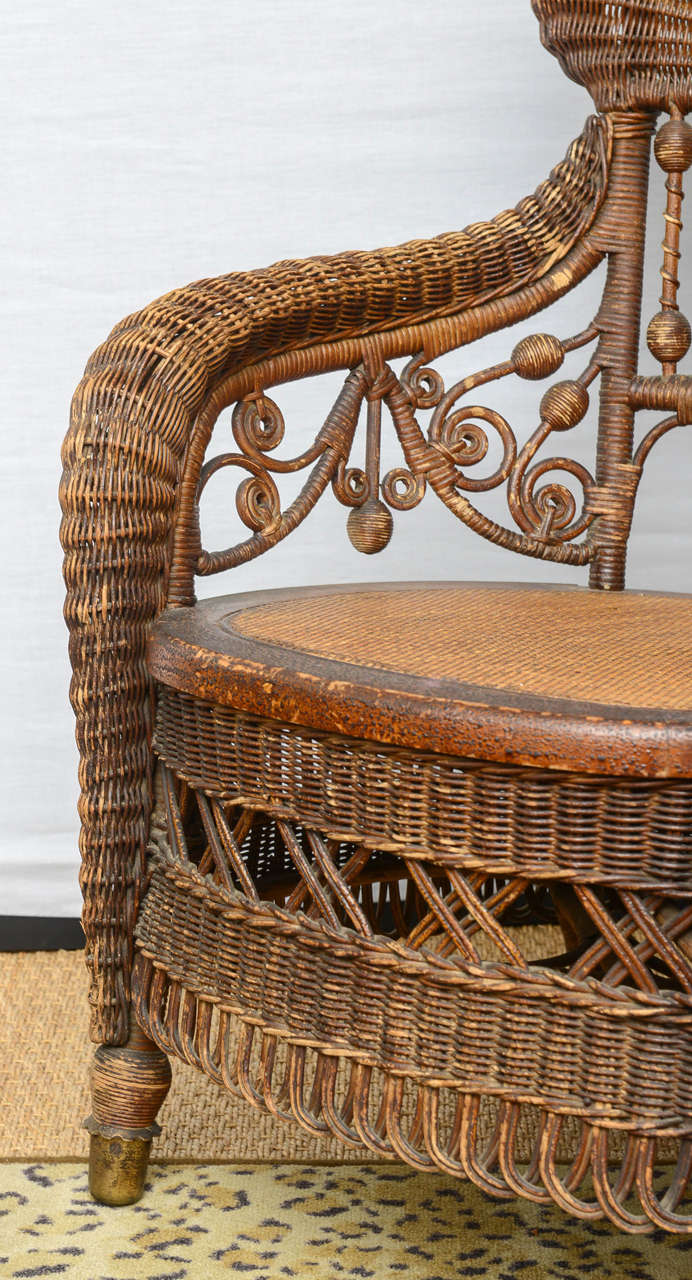 Rare HeywoodWakefield Wicker Armchairs at 1stDibs
