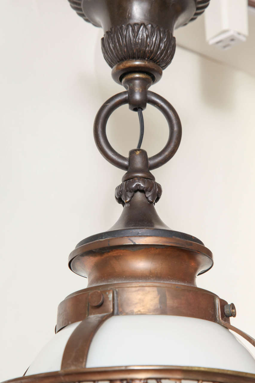 An Early 20th Century Beaux Arts Bronze Ceiling Fixture  1