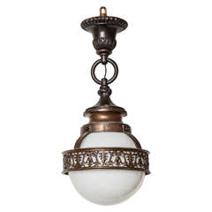 An Early 20th Century Beaux Arts Bronze Ceiling Fixture 