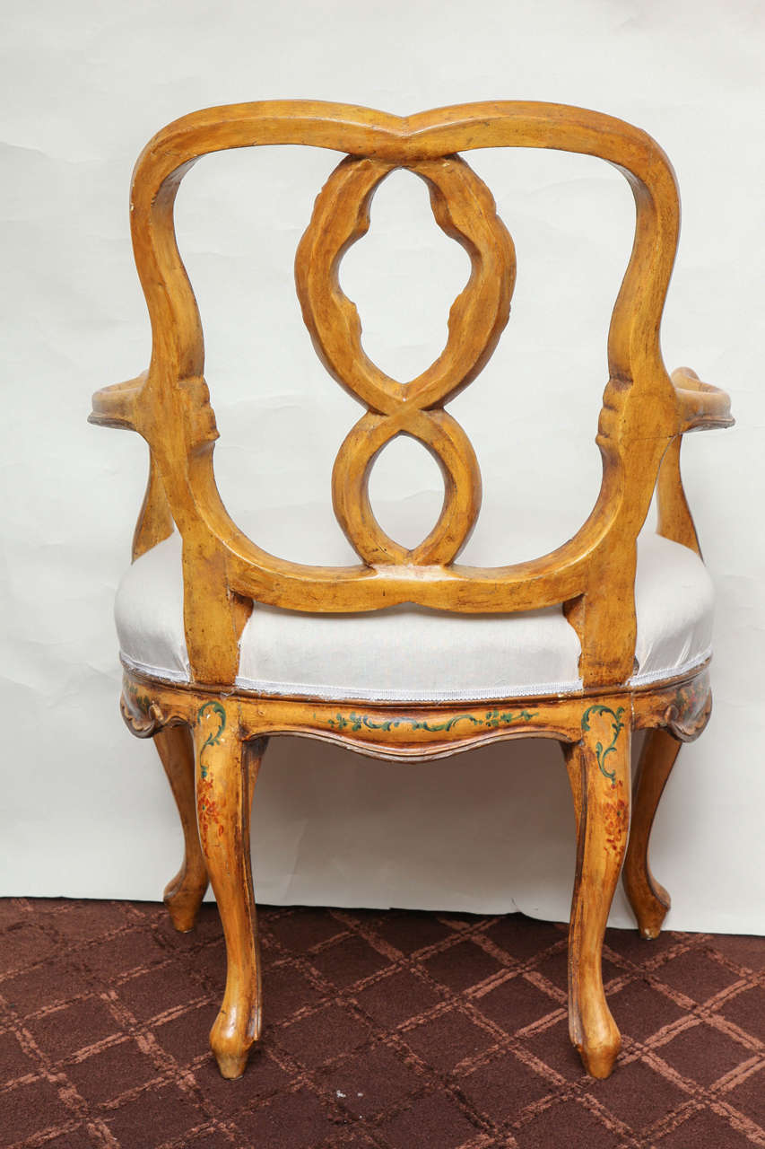Pair of 1880s Venetian Rococo Style Open Armchairs 3
