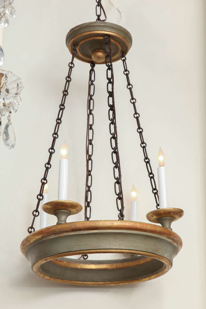 A 1900's 4 Light Round Wooden Ceiling Fixture at 1stdibs
