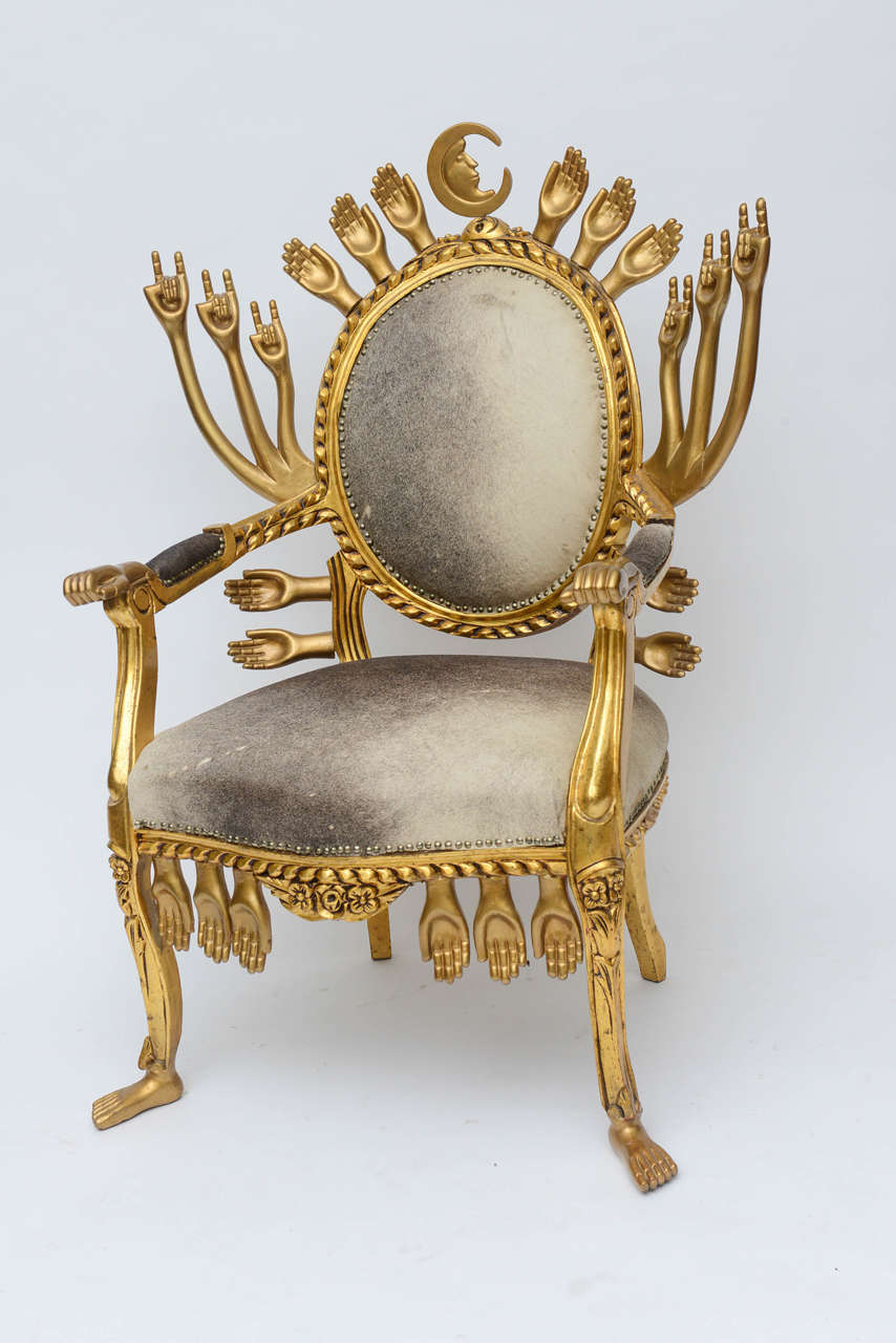 An early example from the father of surrealistic furniture design.
With pony hair upholstery.
