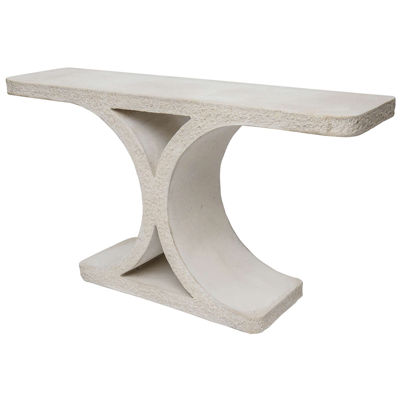 Gorgeous cast stone console table Karl Springer Jmf Cast Stone Console At 1stdibs