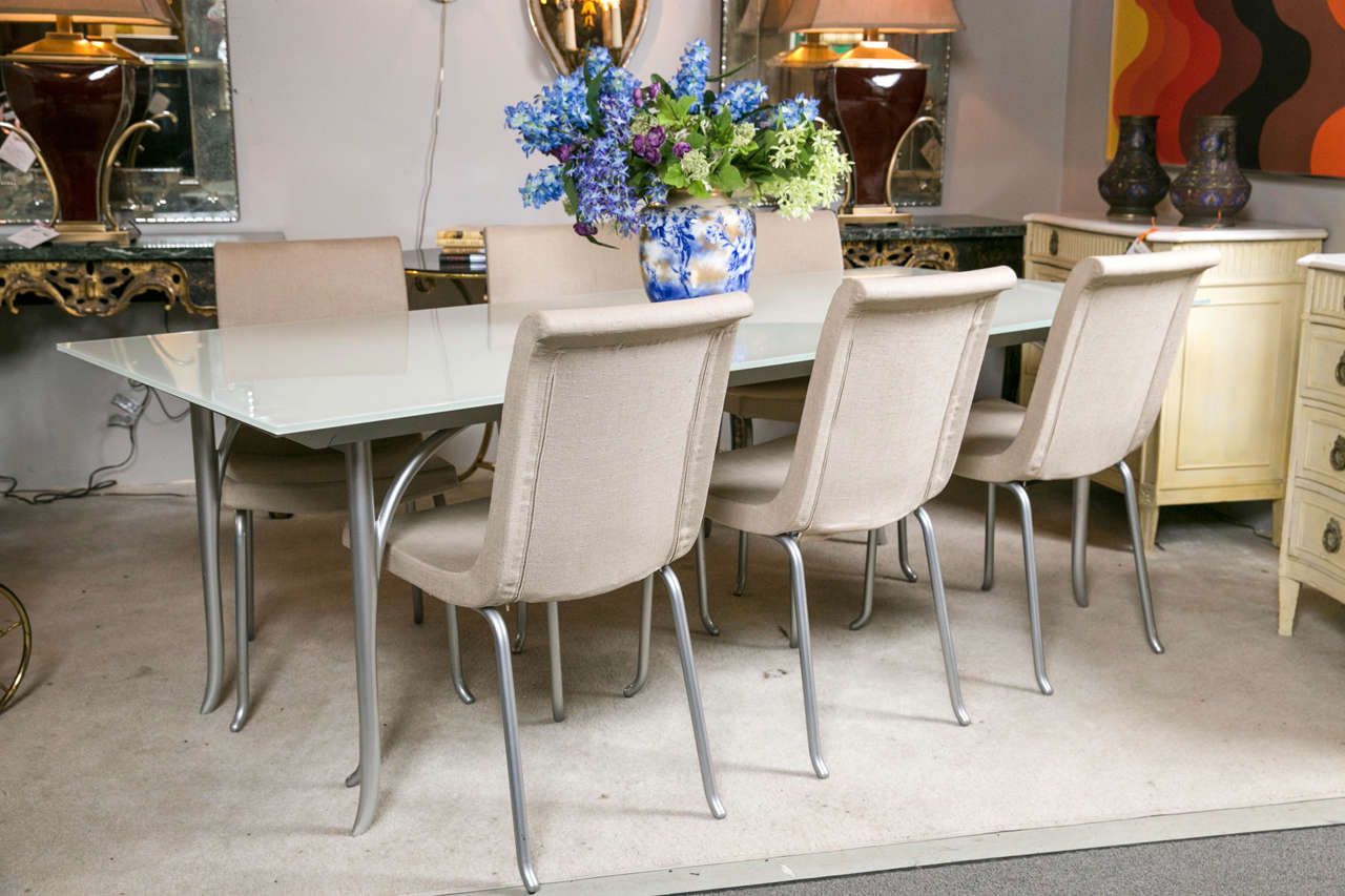 roche bobois extendable glass dining table