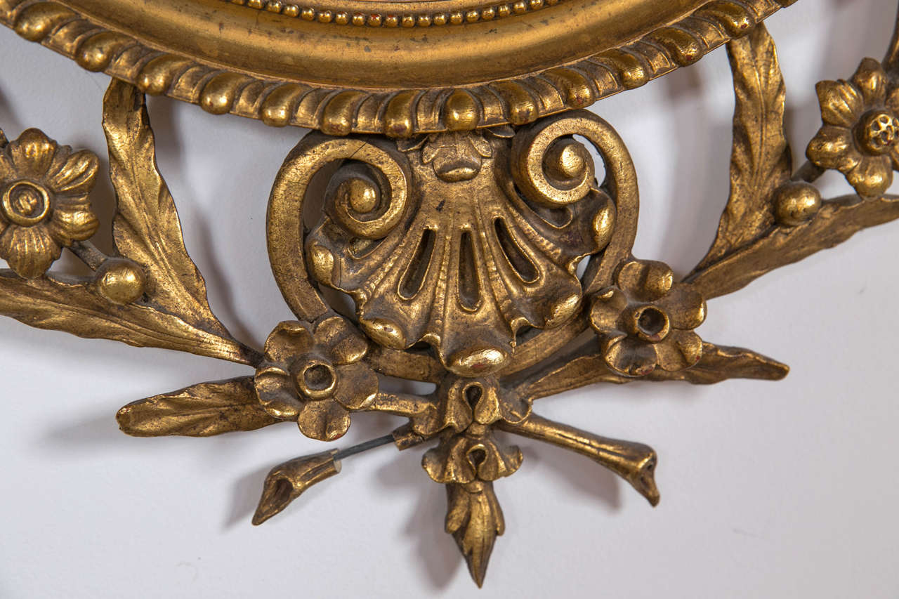Rococo Antique Oval Gilt Gold Georgian Mirror