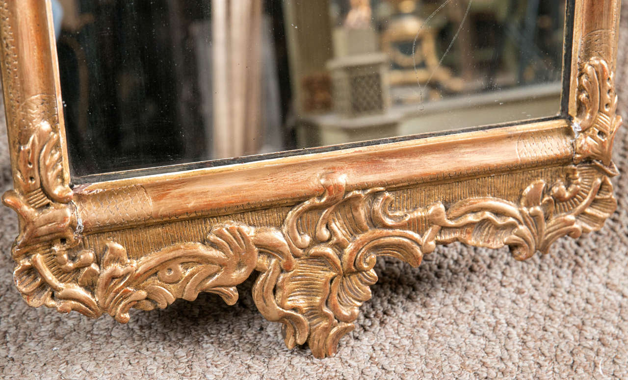 Pair of 19th Century Rococo Carved Wall Mirrors In Good Condition In Stamford, CT