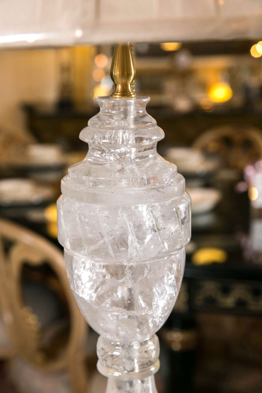 Rock Crystal Lamp on Bronze Base For Sale at 1stdibs