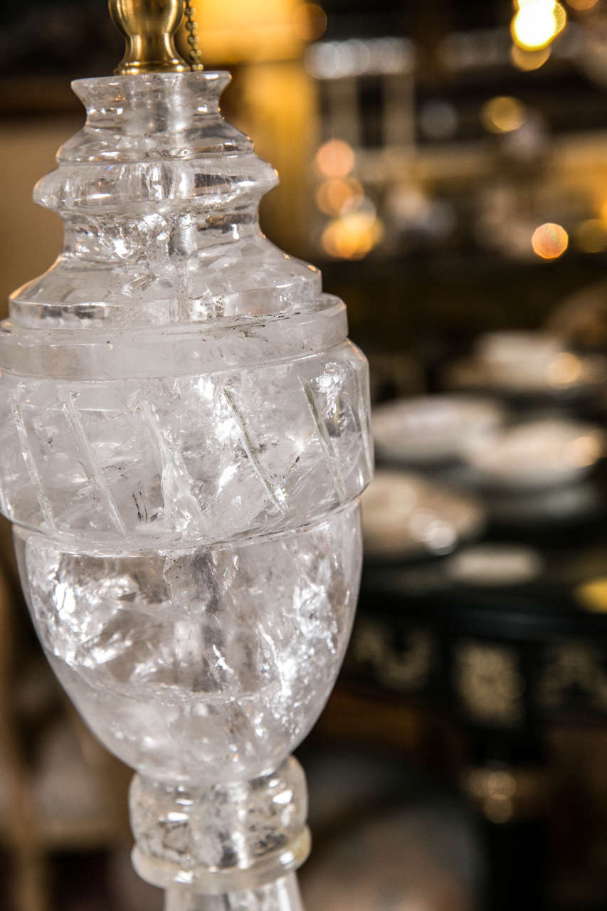Rock Crystal Lamp on Bronze Base For Sale at 1stdibs