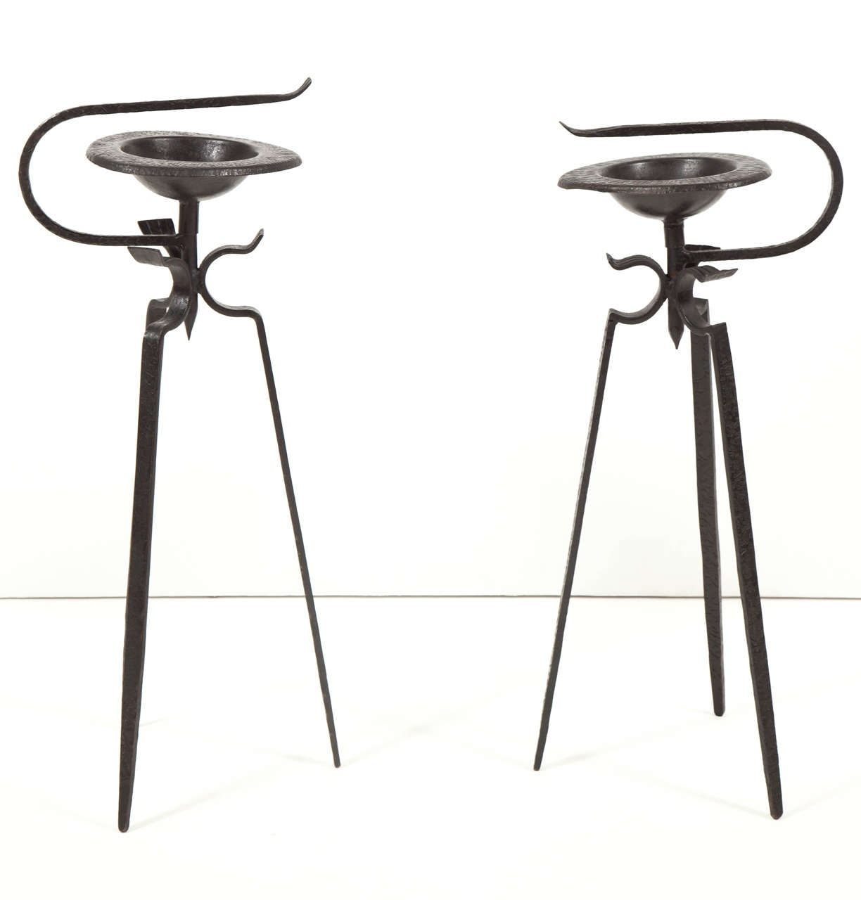 Mid-20th Century Hand-Forged French Smoking Stands