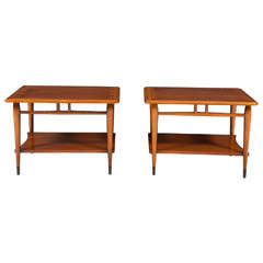 Vintage Pair 20th Century 2 Tier Side Tables