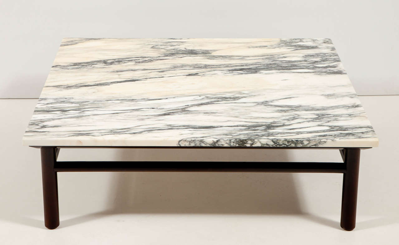 walnut and marble coffee table