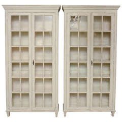 19th Century Pair of Swedish Antique Period Gustavian Book Cabinets