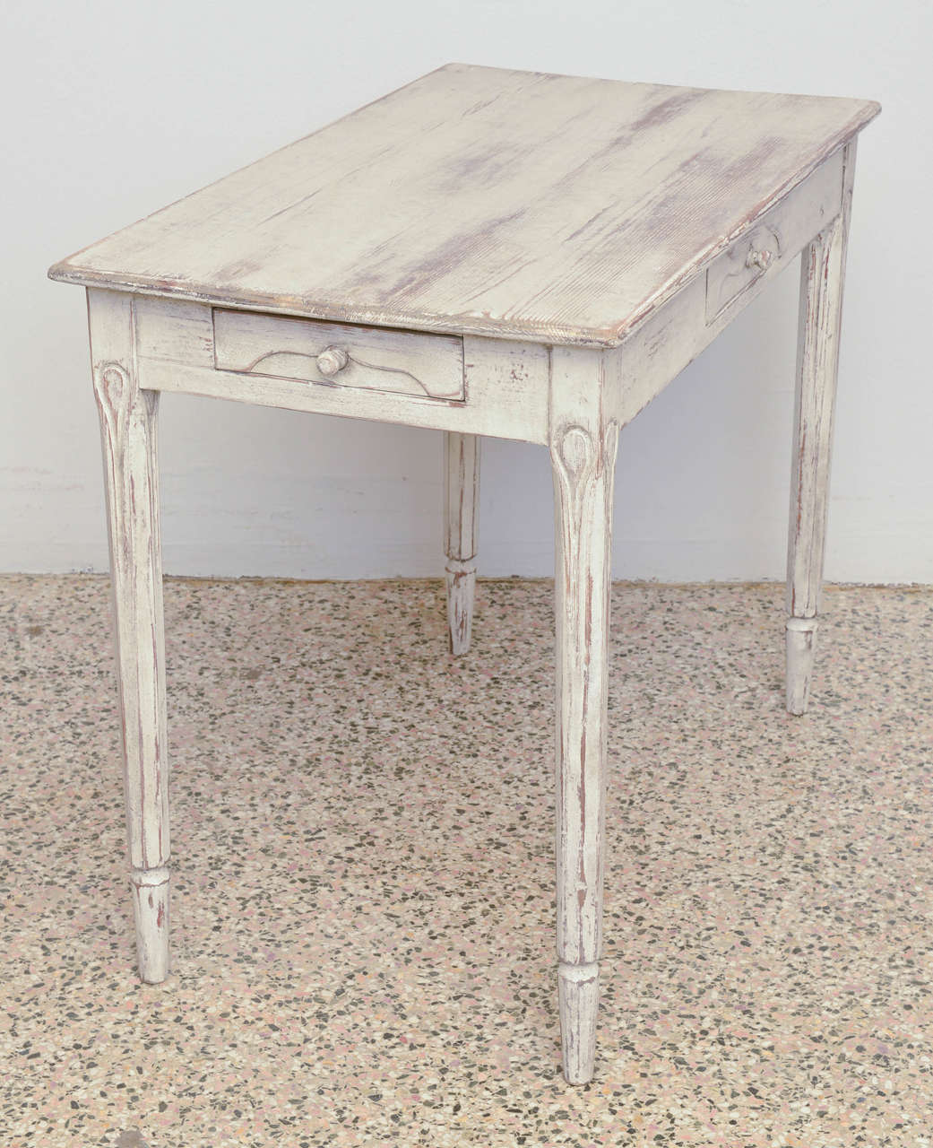 19th Century Antique Swedish Gustavian Table with Three Drawers 1