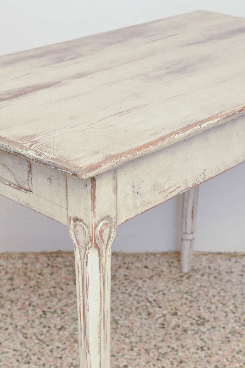 19th Century Antique Swedish Gustavian Table with Three Drawers 4