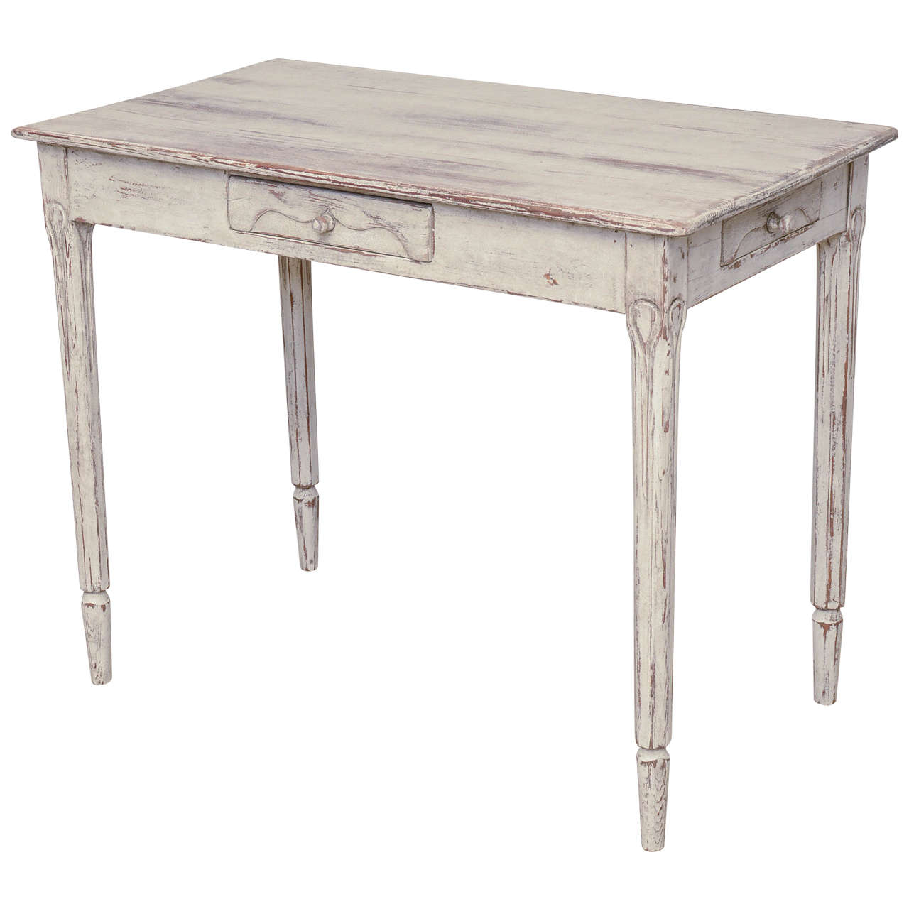 19th Century Antique Swedish Gustavian Table with Three Drawers