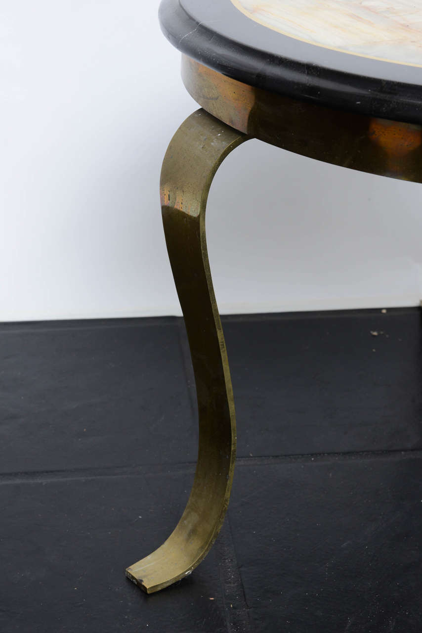 Arturo Pani Onyx and Brass Side Tables In Excellent Condition In West Palm Beach, FL