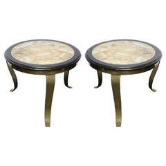 Arturo Pani Onyx and Brass Side Tables