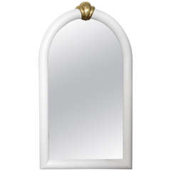 White Mirror with brass accent