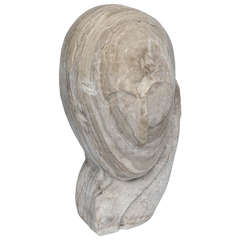 Abstract Stone Head Sculpture