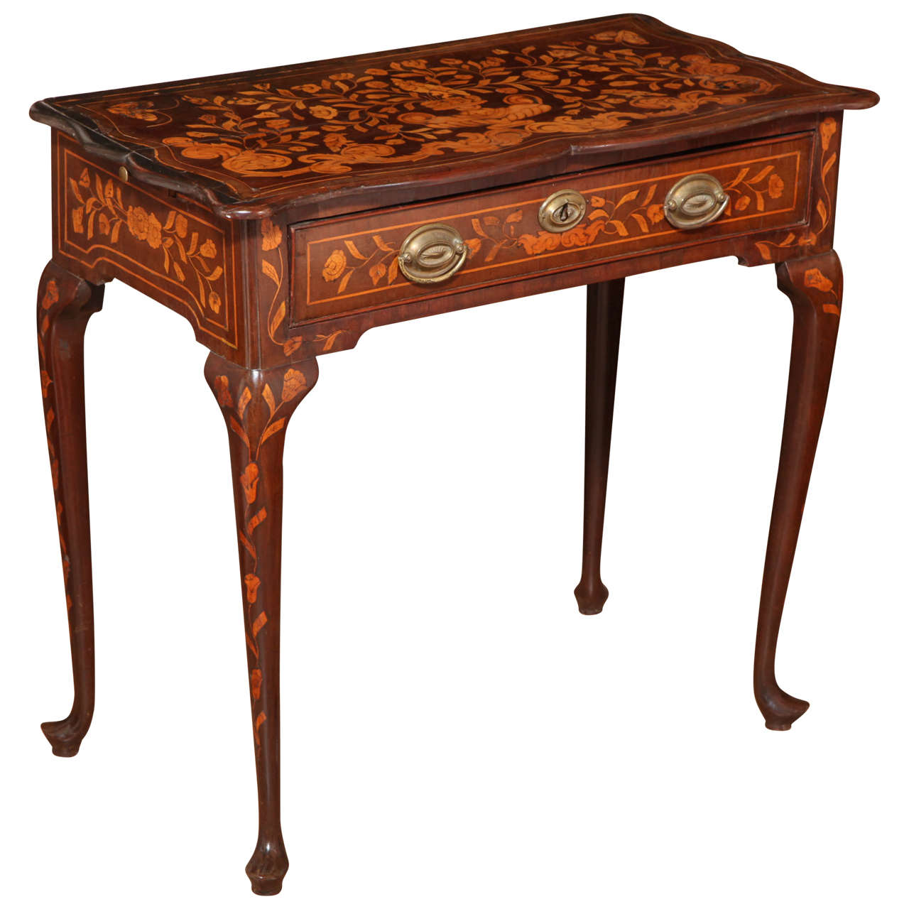 An 18th Century Dutch Mahogany and Marquetry Inlay Tea Table