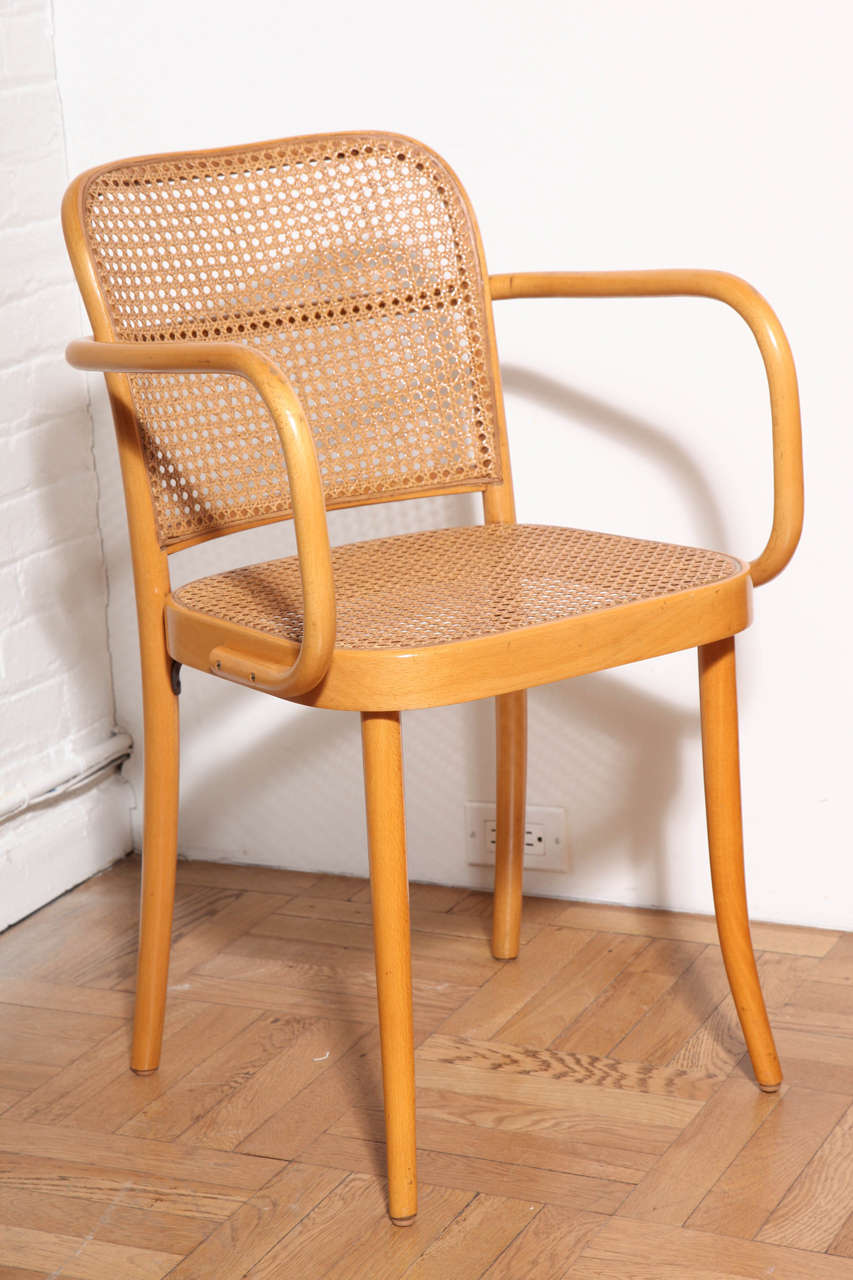 A Set of Six Vintage Bentwood and Caned Chairs, Vienna, c. 1960's In Excellent Condition In New York, NY