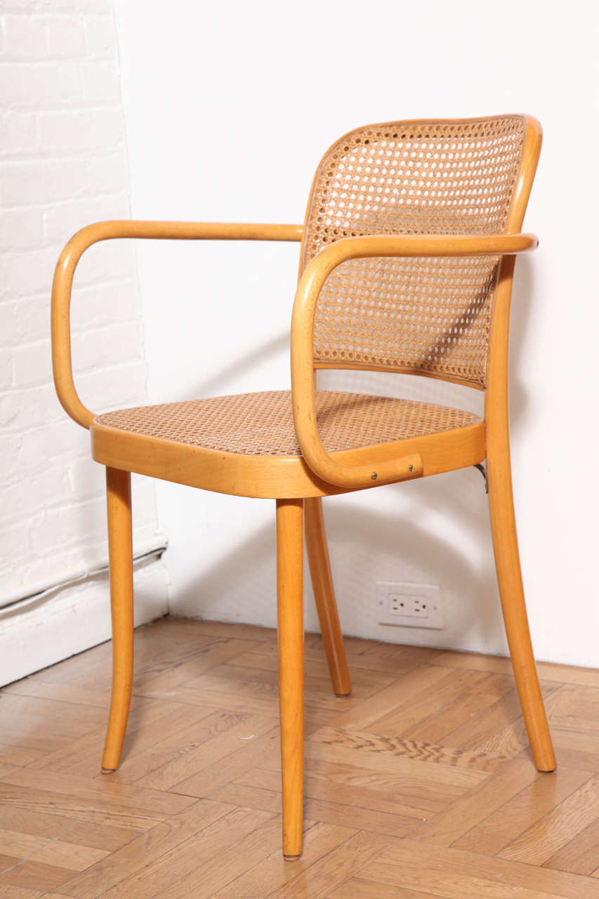 Mid-20th Century A Set of Six Vintage Bentwood and Caned Chairs, Vienna, c. 1960's
