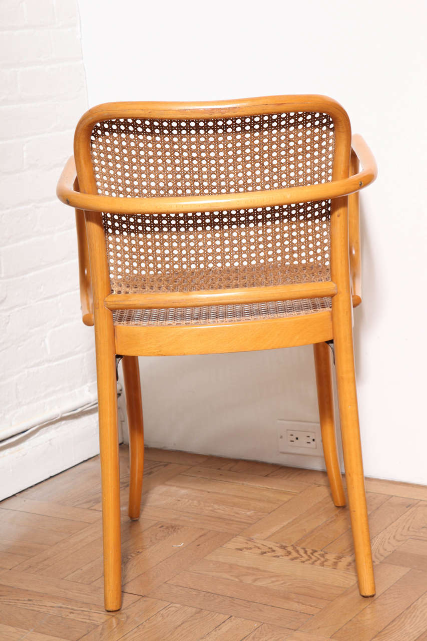 A Set of Six Vintage Bentwood and Caned Chairs, Vienna, c. 1960's 3