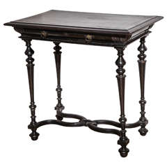 An Ebonized and Carved Jacobean Style End Table, France 19th Century