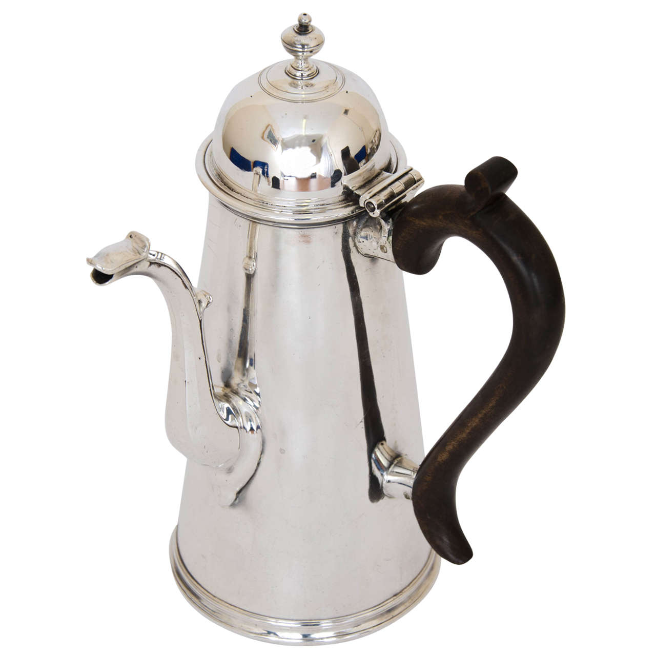 Antique Silver Side handled Coffee / Chocolate Pot. For Sale