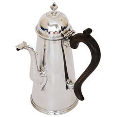 Antique Silver Side handled Coffee / Chocolate Pot.