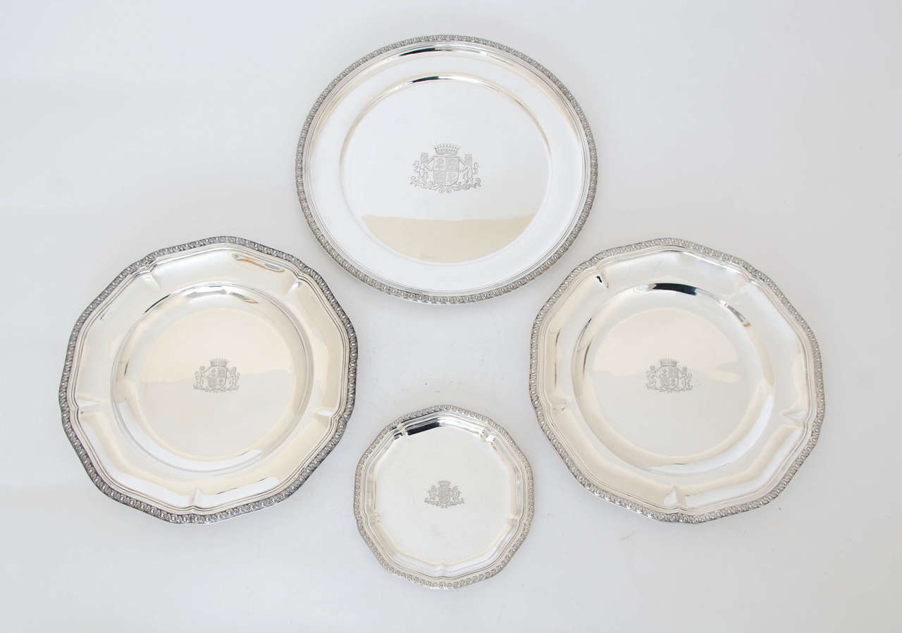 Antique Silver Magnificent French Service of Plates
