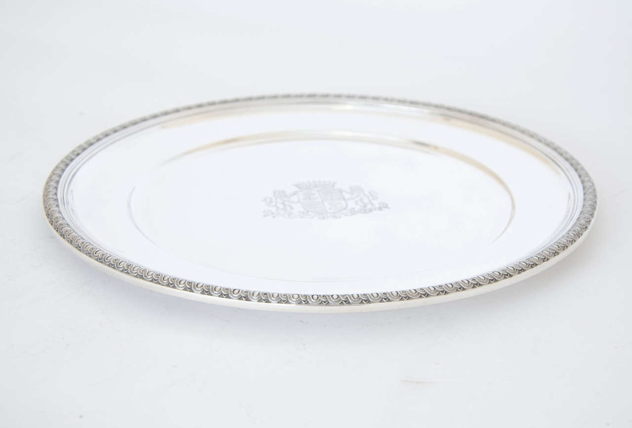 Late 19th Century Antique Silver Magnificent French Service of Plates For Sale
